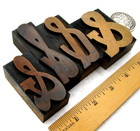 4 Vintage Mixed Font Letterpress Wood Type Ampersands  Beautiful Patina 