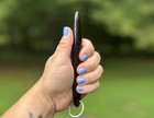 Black Stained Oak Wooden Kubaton  kubotan  Key Chain Ring Handmade New