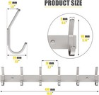 6 Hooks Coat Rack Wall Mounted Towel Key Bag Robe Clothes Hanger Holder Silver