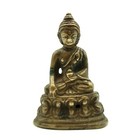 Ancient Buddha On A Lotus Throne Taking The Earth As Witness - Tibet Late 19th