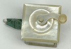Antique Coffee Grinder Tape Measure Wind-up Mother-of-pearl Sewing Antique