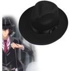 Black Fedora Hat With Removable Belt     Adjustable   Stylish