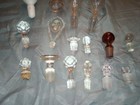 19 Antique Glass Bottle  Perfume Stopper Most Mint Condition Cut Glass Pressed
