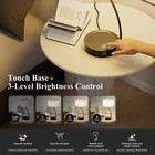 Touch Control Desk Lamp Dimmable Table Lamp Metal Bedside Led Light Fabric Shade