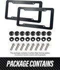 2 Packs Carbon Fiber License Plate Frame waterproof Plastic Number Plate Frames 
