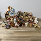 Vintage Teddy Bear Lot Miniature Glass Stuffed Various Collectors