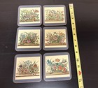 Pimpernel Deluxe Beverage Coasters Floral Array Cork Backed Set Of 6 England
