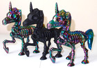 Model Horse Halloween   Unicorn Skeleton Deco Horses With Turning Heads Set Of 3