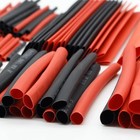 127pcs Black   Red Heat Shrink Tubing 2 1 Assorted Polyolefin Wire Wrap Kit