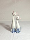 Vintage 1960 s Long Neck Kitty Cat Ceramic Figurines   Set Of 2