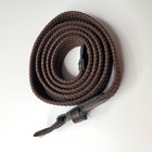 Mens Belt Brown 2xl 46-48 Woven Elastic Stretch 1 25  Wide Leather Cover Buckle