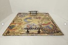 Asian Mythological Gold Art Decorative Tray Ornate Metal Handles Chinoiserie