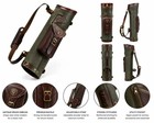 Olive Green   Brown Leather Archery Quiver     Handmade Hunting Arrow Holder
