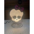 Monster High Skullette Table Lamp Skull Pink Bow Glitter Light Decor Ghoul Glam