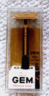 Vtg Gem Razor Black   Gold Plus New Dispenser Of 5 Blades  Original Box   Case