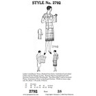 Past Patterns 2792 - Late 1920s Dress With Kimono Sleeves Sewing Pattern Bust 38