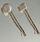 Vtg Mother Of Pearl Gold Tone Bobby Pin Hair Pins Set Victorian Style Genuine