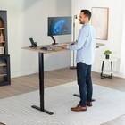 Vivo Electric 63  X 32  Stand Up Desk  Reclaimed Wood Table Top  Black Frame