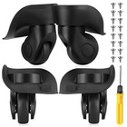  4 Pcs Luggage Wheels Replacement Travel Suitcase Caster Repair Large Black