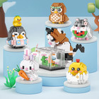 Cute Animal Mini Building Blocks Rabbit Cat Dog Diy Toy Gift For Kids