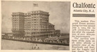 1905 Chalfonte Hotel Advertisement Atlantic City Nj Beach Photo Antique Print Ad