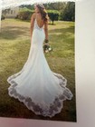 Stella York  7118 Wedding Dress White ivory Crepe And Lace Size8 10 Worn Once
