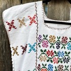 Vtg Mexican Handmade Oaxacan Floral Embroidered Folk Boho Huipil Blouse Sz M-l
