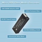 Mini Gigabit Fiber Media Converter 10 100 1000mbps With Sfp Module  sm Dual F   