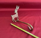 Vintage Quality Heavy Brass Reindeer Christmas Stocking Holder 6 5    Tall 8    Long