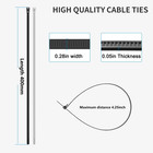 16 Inch Recoverable Reusable Zip Ties  100pcs Black Zip Ties  Outdoor 120 Lb  Sm