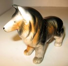 Old Vintage Collie Dog Hand Painted Japan Ceramic Figurine Glossy 