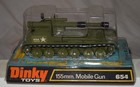 Vintage Dinky No  654 155mm Mobile Gun Diecast In Original Box - Tank Armored