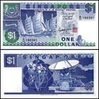 Singapore 1 Dollar  1987 Nd  P-18a  Unc X 10 Pcs