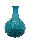 Vintage Empoli Turquoise Bubble Glass Genie Bottle Vase Mcm No Stopper