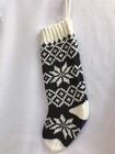 Fair Isle Snowflake Knit Xmas Stocking Black off Withe 19  Wondershop Target
