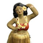Vintage Chalkware Hawaiian Hula Dancing Girl 6 5    Dashboard Nodder Bobble  h12