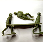 Vtg Marx Desert Fox Play Set Replacement Green Medic Soldiers Stretcher Injured
