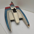 Vintage Rc Catamaran Boat Glow Nitro Engine Red White Blue Hull As Is