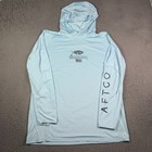 Aftco Fish Ninja Sun Hoodie Mens 2xl Blue Performance Long Sleeve Fishing Shirt