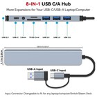 8-in-1 Laptop Hub - Usb C Adapter With Power Delivery   5g Speed   Mac windows U
