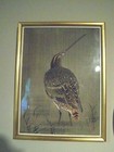 Asian Oriental Print - Antique - Pretty Sandpiper Image Framed Matted  