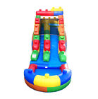 Commercial Inflatable Water Slide 15 Ft Building Block Kids With Pool Blower