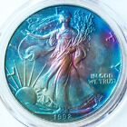 1992-p Pcgs Ms68 Silver Eagle   Awesome Vibrant Rainbow Toned  video 