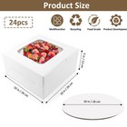 Moretoes 24 Sets 10x10x5  Cake Boxes With Boards - Disposable Bakery Pastry Box