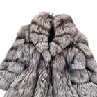 L Silver Fox  Coat Soft Tanned  Length 106 Cm