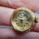 Seiko Ring Watch Women 18mm Champagne Dial Gold Tone 11-0290 Manual Runs