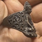 Ancient South Asian Tibetan Bronze Buddha Carved Rare Authentic Ring