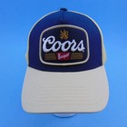 Coors Beer Hat Baseball Cap Mesh Snap Back Adjustable Band One Size Tan blue