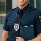 Black Genuine Leather Conceal Carry Security Officer Police Badge Holder