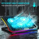 C12 Laptop Cooling Pad 6 Quiet Fans  8 Height Setting  Phone Holder-ice Blue Led